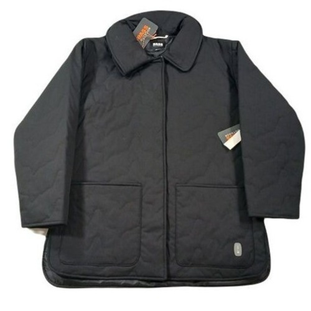 Bass Outdoor Quilted Jacket Womens XS Black Patch Pockets Chore $129 NEW